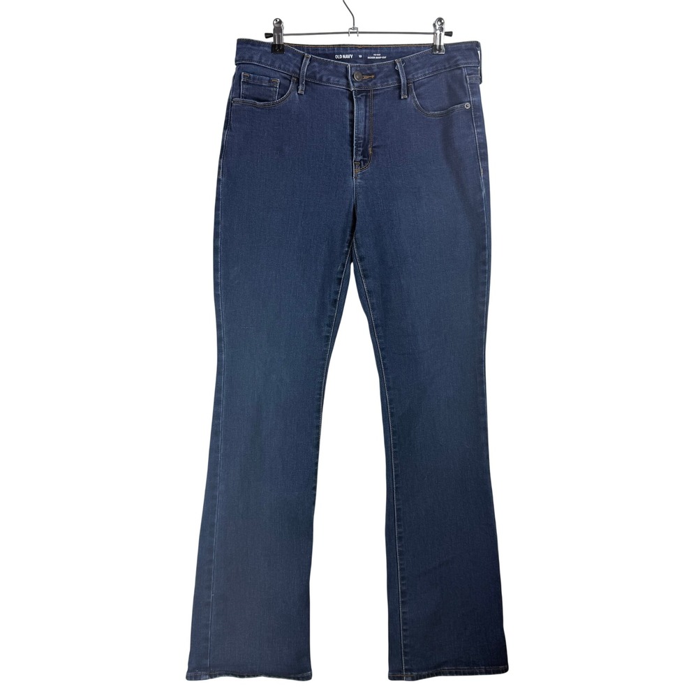 Old Navy Kicker Boot-Cut Jeans Womens 10 Dark Indigo Mid-Rise 449994-00